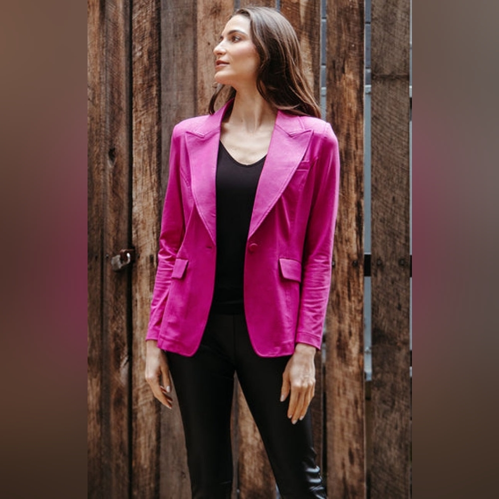Liquid Leather™ Signature Pocket Blazer - Magenta